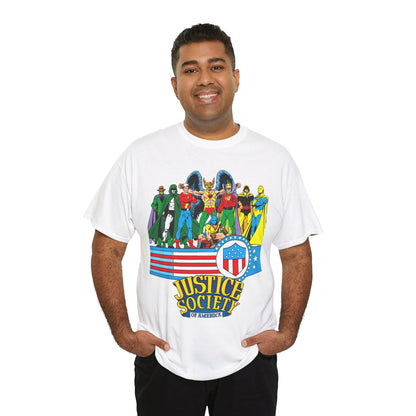Justice Society of America T-Shirt - Amazing George Perez Art - History of the DC Universe - DC Comics - Dr Fate, Sandman, Flash, Hourman, Spectre, Hawkman