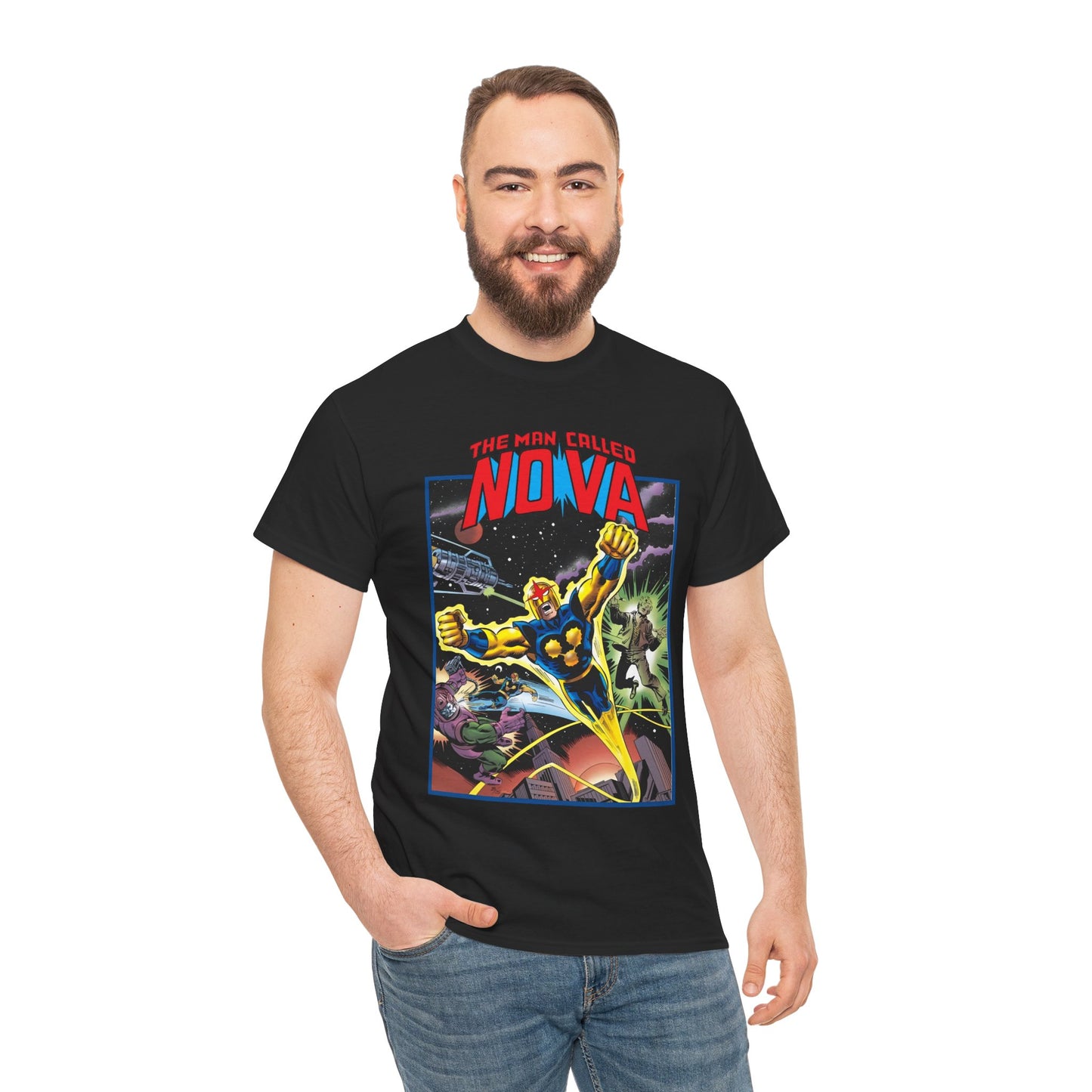 The Man Called Nova T-Shirt - Marvel Comics - Richard Rider - 1970s Comic Series Art - Cosmic Superhero