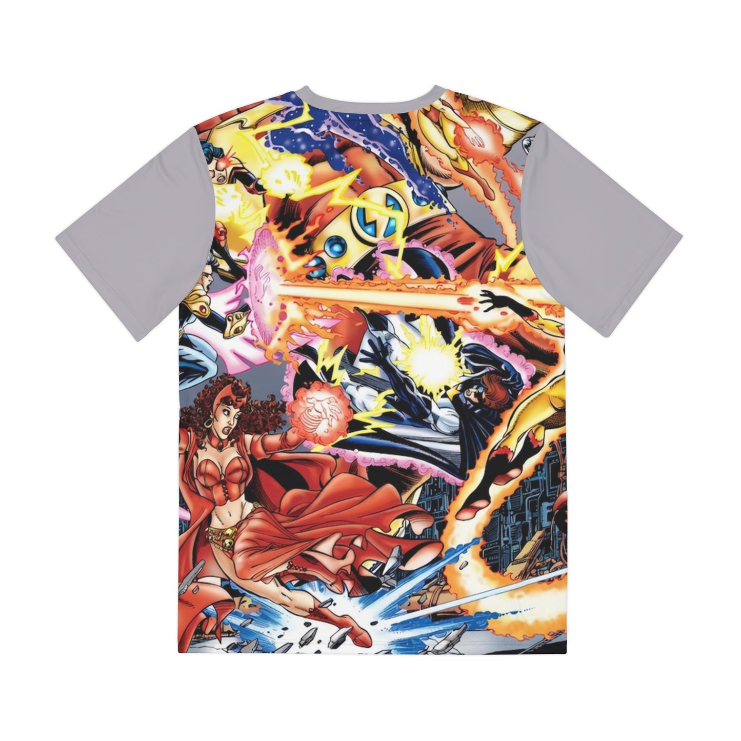 Avengers Vs Thunderbolts All-Over Print Polyester Tee - George Perez Art - Marvel Comics (IMPROVED PLACEMENT AND PRINTING TECHNIQUES)