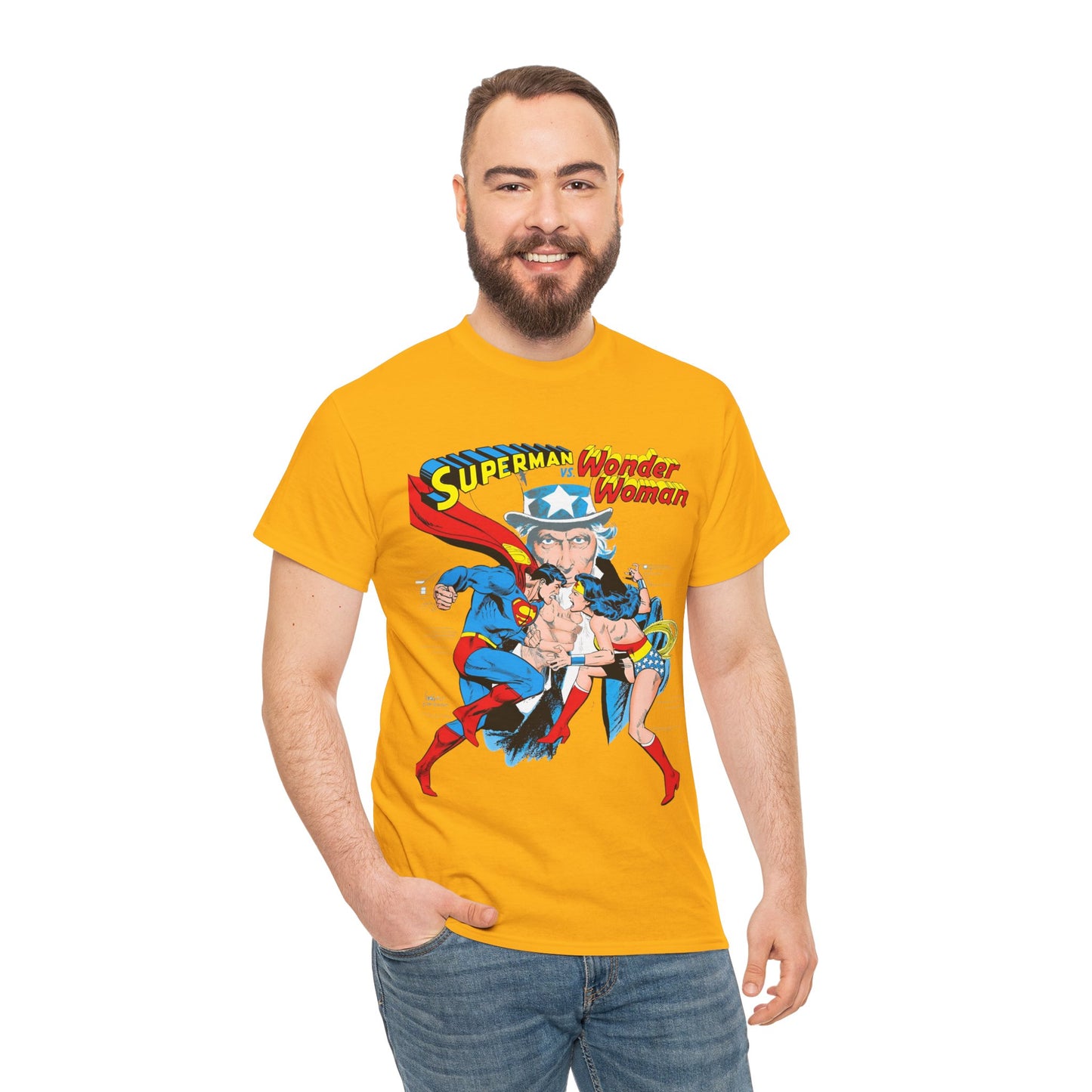 Superman Vs Wonder Woman T-Shirt - José Luis García-López Art - Popular 1970s Tabloid Story - DC Comics