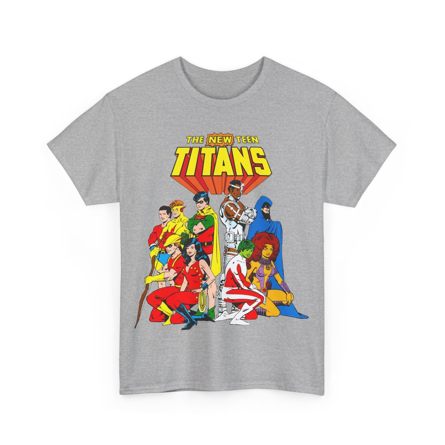 New Teen Titans T-Shirt - George Perez Art - Robin, Wonder Girl, Starfire, Raven, Cyborg, Speedy, Aqualad - DC Comics