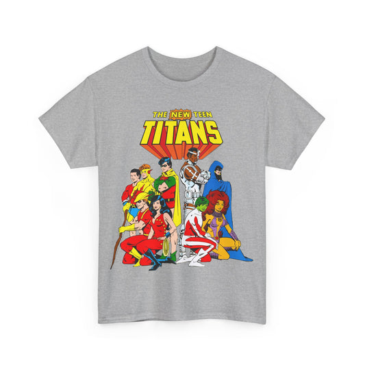 New Teen Titans T-Shirt - George Perez Art - Robin, Wonder Girl, Starfire, Raven, Cyborg, Speedy, Aqualad - DC Comics