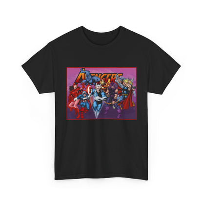 Avengers T-Shirt - John Byrne Art - Captain America, Quicksilver, Scarlet Witch, Beast, Iron Man, Thor, Hawkeye - Marvel Comics
