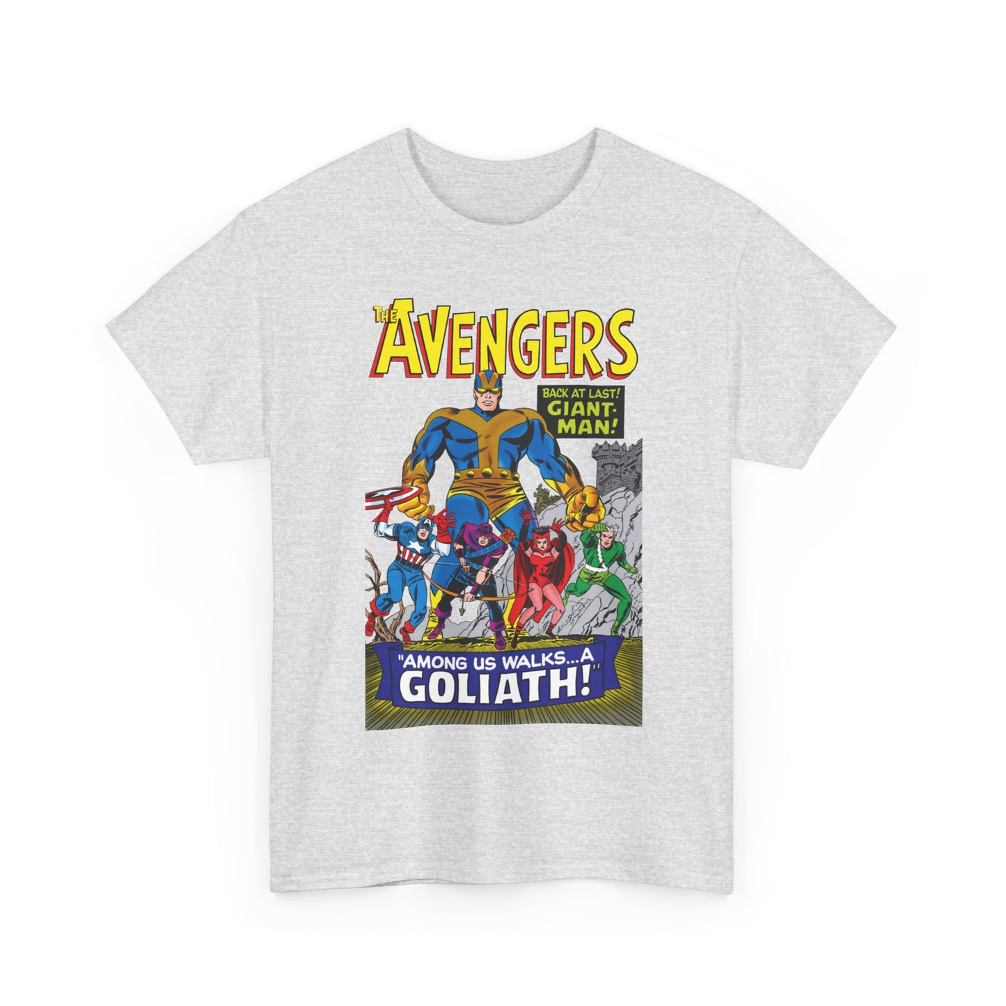 Avengers T-Shirt - Silver Age Art - Early Giant-Man Appearance - Captain America, Hawkeye, Scarlet Witch, Quicksilver - Marvel Comics
