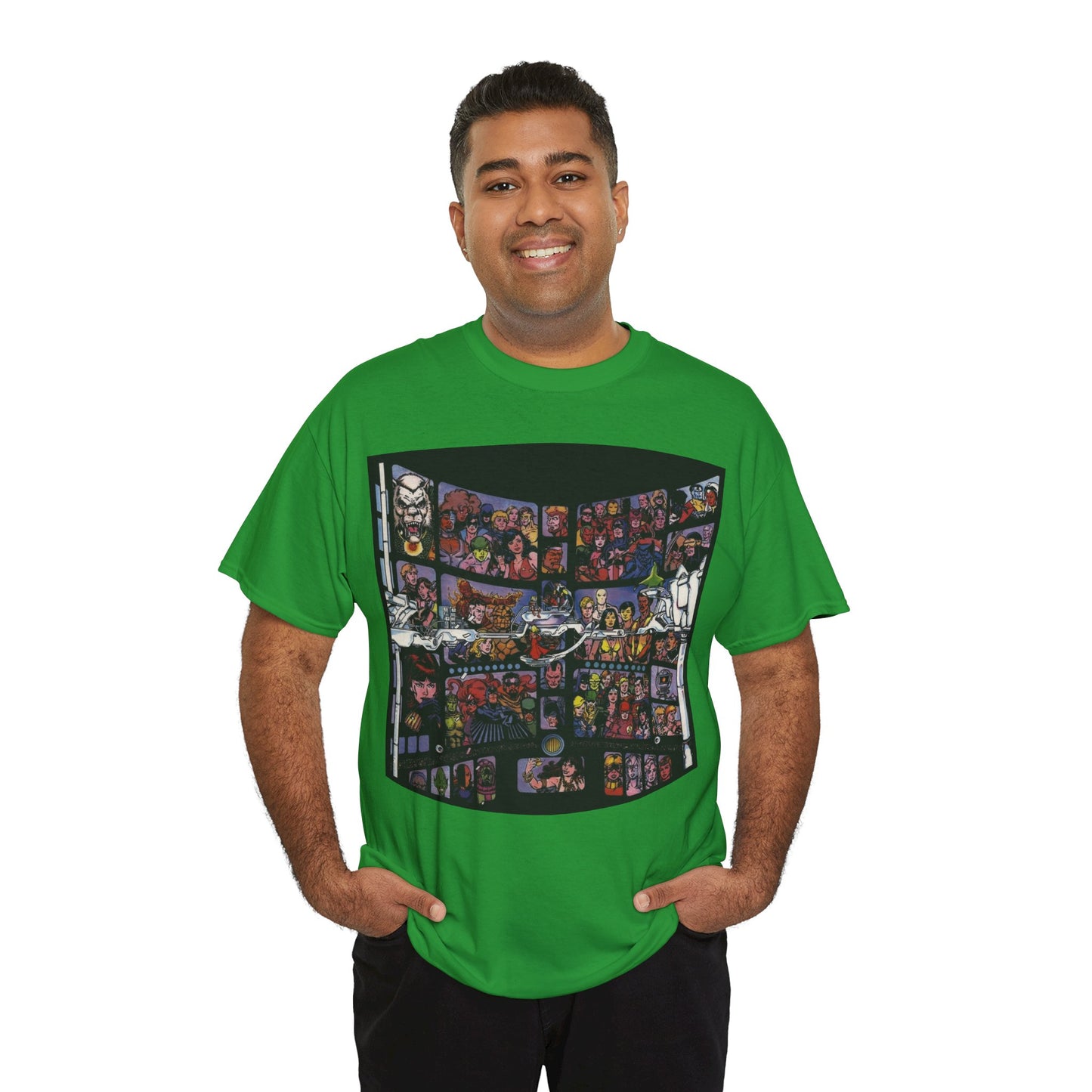 Focus on George Perez T-Shirt - Monitor, New Teen Titans, Avengers, Fantastic Four - DC & Marvel Comics - Note: Black Tee is a Negative Space Piece and is Borderless