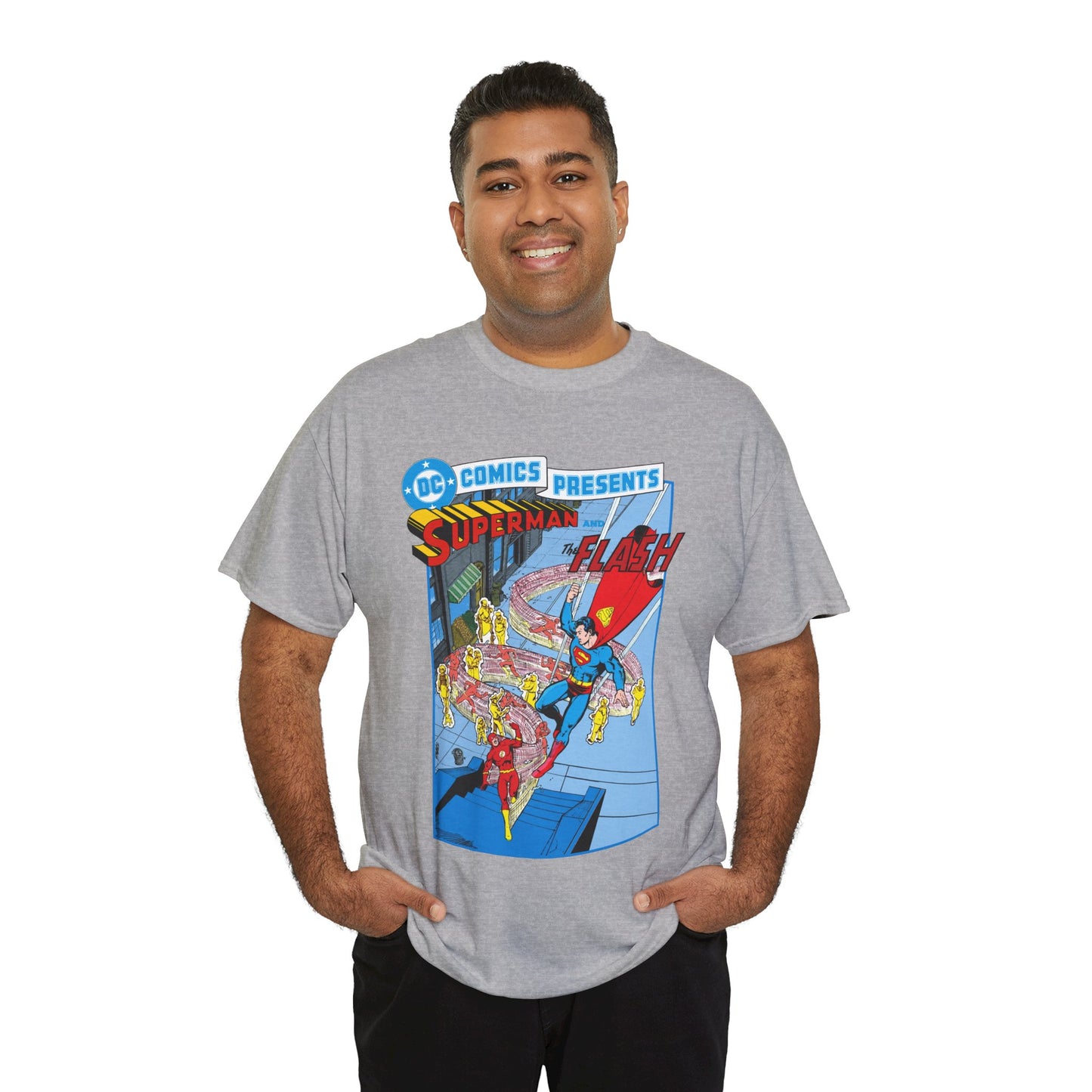 Superman & Flash T-Shirt - George Perez Art - DC Comics Presents #38 Cover Art - Bronze Age Classic