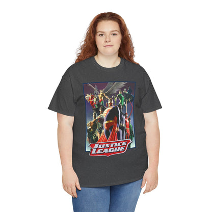 Justice League T-Shirt - Alex Ross Art - Superman, Wonder Woman, Black Canary, Hawkman, Flash, Aquaman, Atom - DC Comics