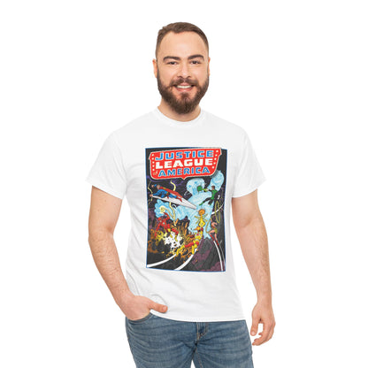 Justice League T-Shirt - George Perez Art - Tornado Tyrant - Superman, Firestorm, Flash, Wonder Woman, Green Lantern - DC Comics