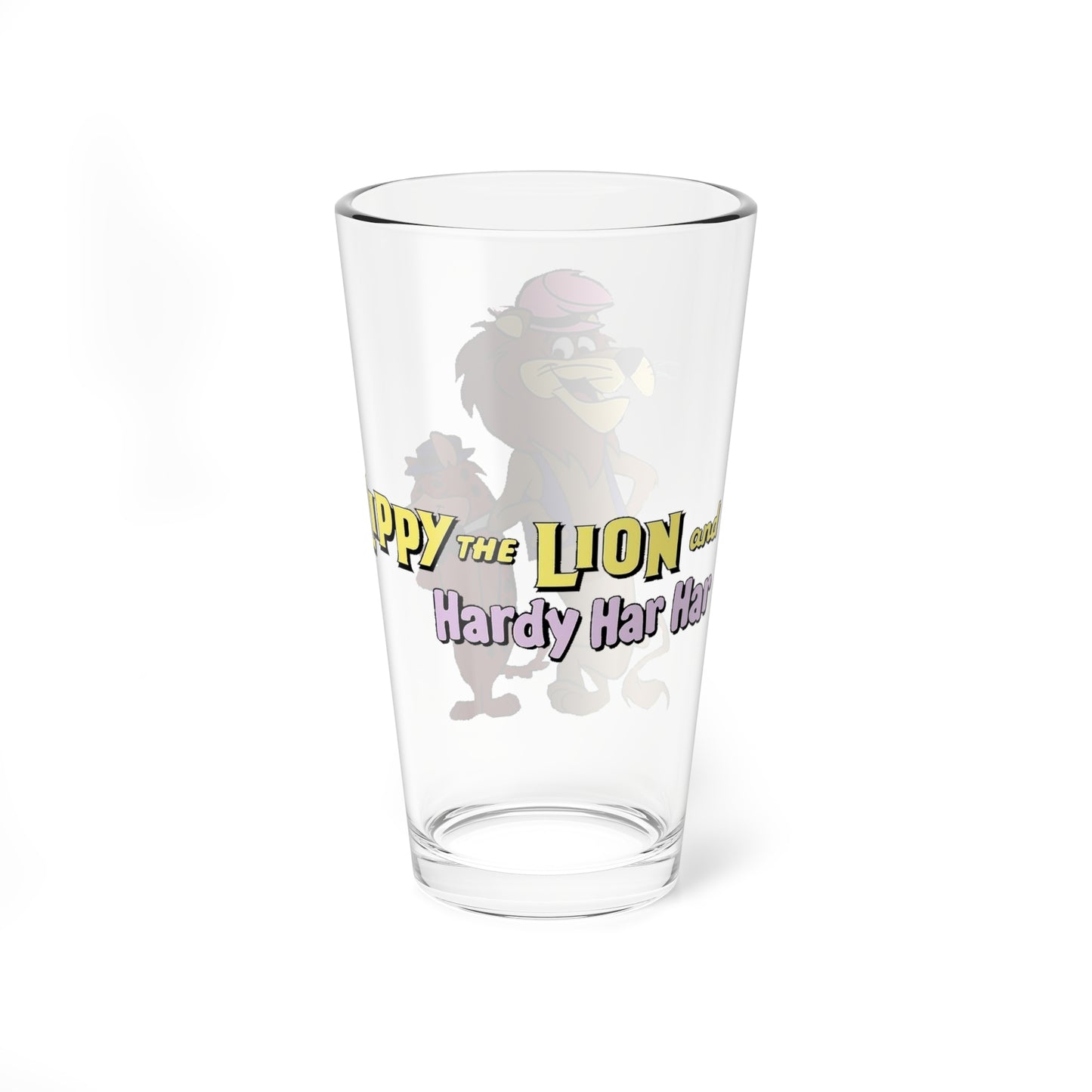 Lippy the Lion & Hardy Har Har Pint Glass, 16oz - Beloved Hanna-Barbera Cartoon 1960s TV - Classic Animation