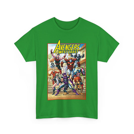 West Coast Avengers T-Shirt - Todd Nauck Art - Hawkeye, Iron Man, Wonder Man, Tigra, Vision - Marvel Comics