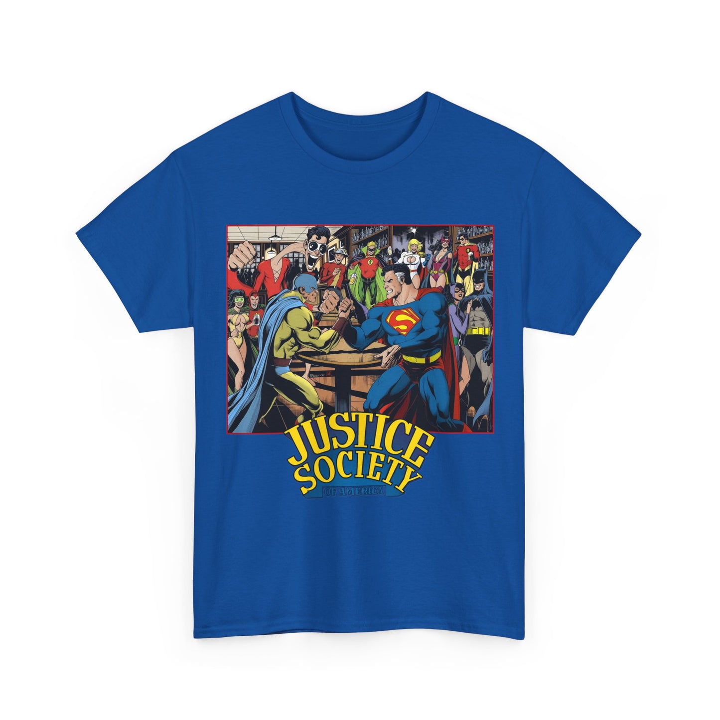 Justice Society of America T-Shirt - Superman, Wonder Woman, Atom, Starman, Huntress, Power Girl, Green Lantern, Batman, Plastic Man, Flash - JSA - DC Comics