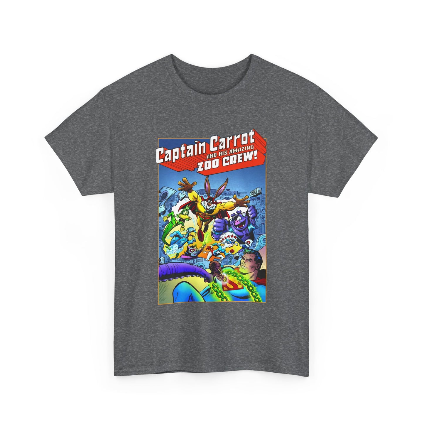 Captain Carrot & Zoo Crew T-Shirt - DC Comics Bronze Age Funny Animals, Superman Guest Star - 1980s