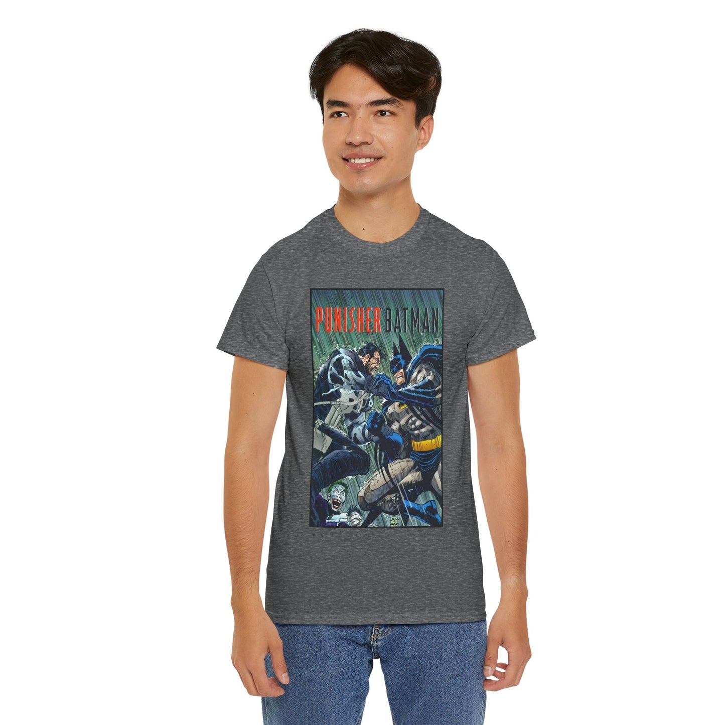 Punisher/Batman T-Shirt - John Romita Jr Art - Deadly Knights, Joker - DC Comics/Marvel Comics