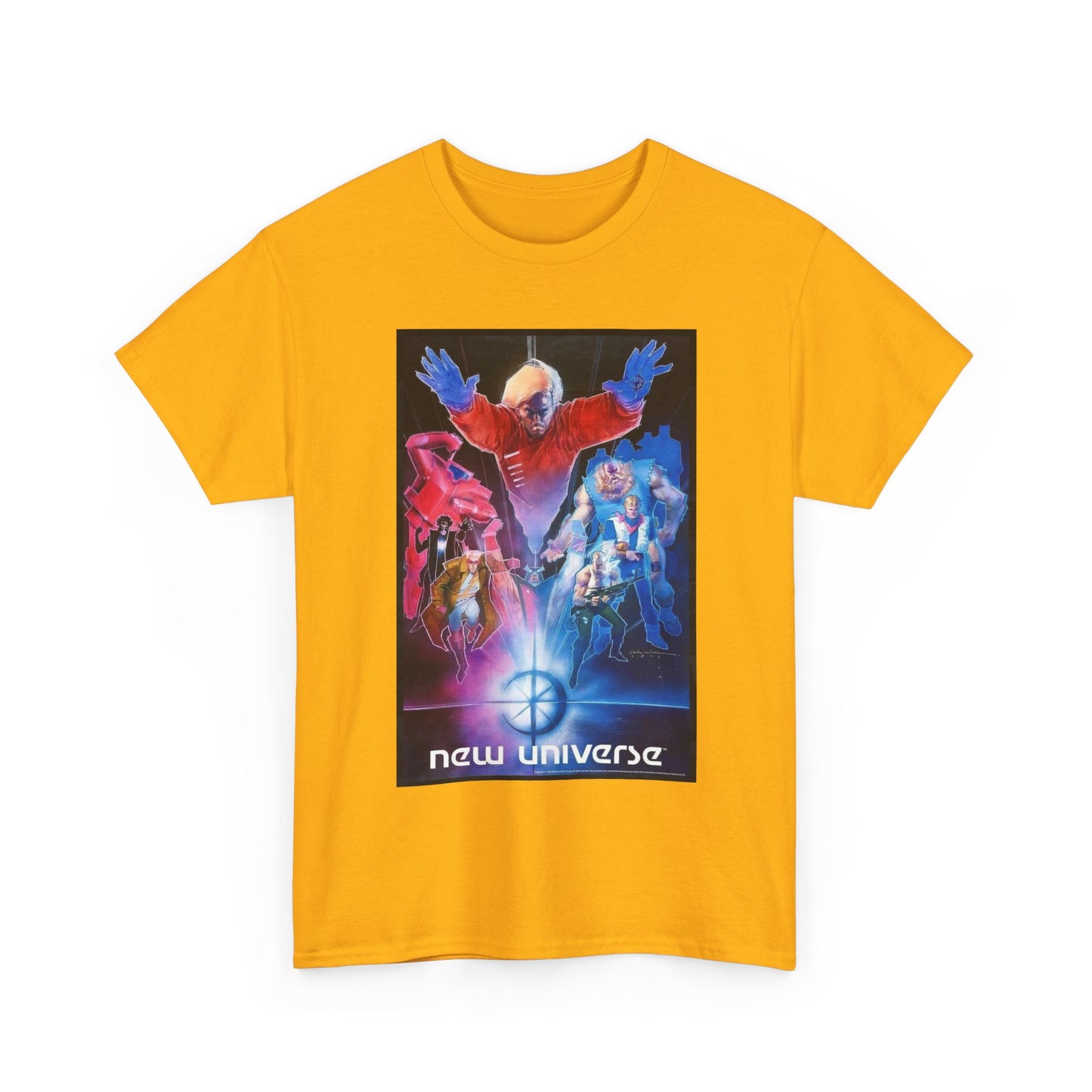 New Universe T-Shirt - Bill Sienkiewicz Art - Star Brand, Night Mask, Justice, DP7, Psi-Force, Kickers Inc - Marvel Comics