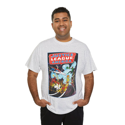 Justice League T-Shirt - George Perez Art - Tornado Tyrant - Superman, Firestorm, Flash, Wonder Woman, Green Lantern - DC Comics
