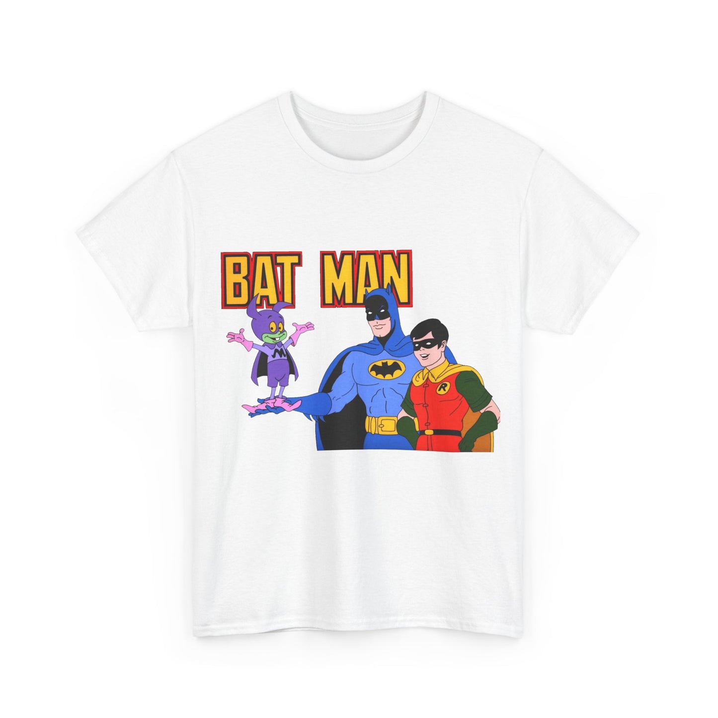Batman, Robin & Bat-Mite T-Shirt - The New Adventures of Batman - 1970s Filmation DC Cartoon Series - Animated Dark Knight Detective
