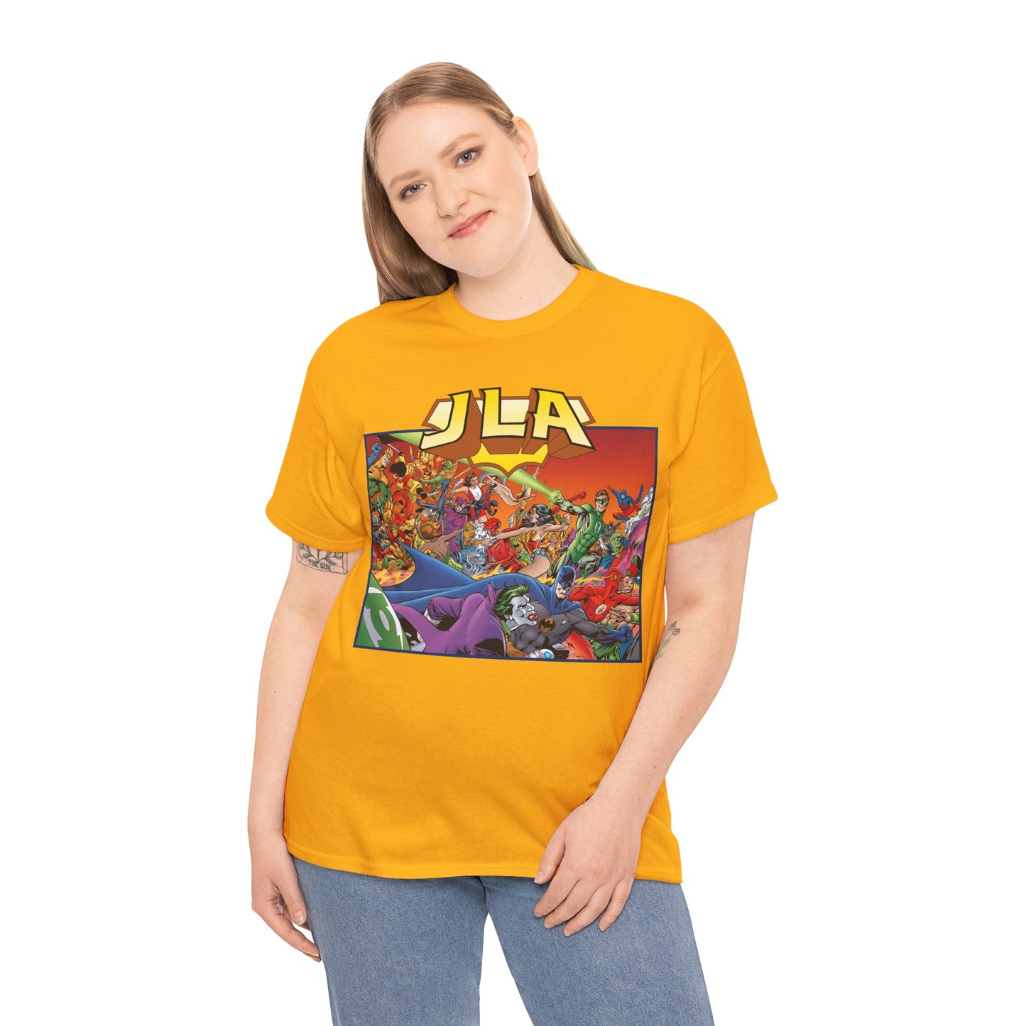 JLA: The Nail T-Shirt - Alan Davis Art - Green Lantern, Batman, Wonder Woman, Flash - DC Comics