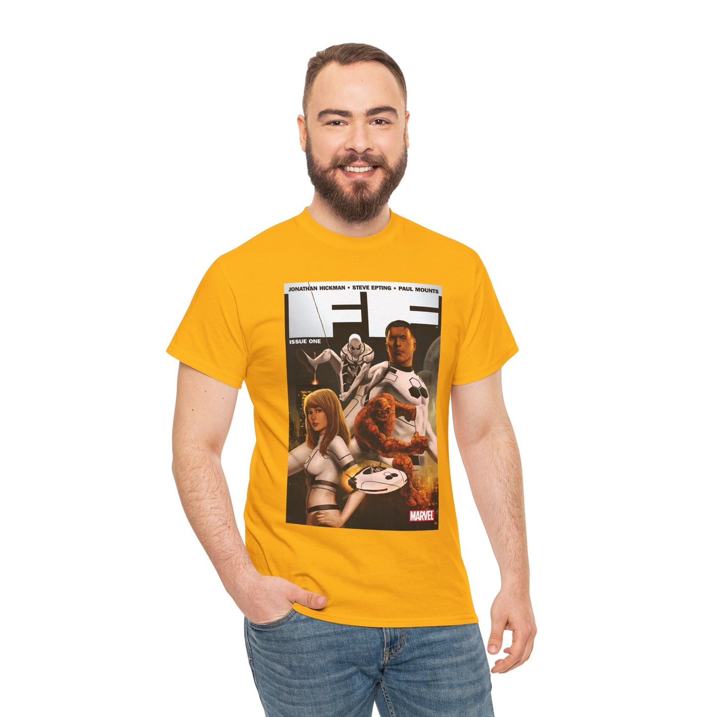 FF #1 T-Shirt - Steve Epting Art - Fantastic Four/Future Foundation - Spider-Man, Mr. Fantastic, Invisible Woman, The Thing - Marvel Comics