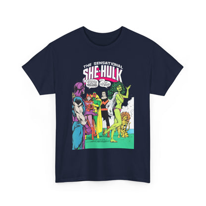 She-Hulk T-Shirt - John Byrne Art - West Coast Avengers Appearance - Hawkeye, Scarlet Witch, Wonder Man, Vision, Tigra - Marvel Comics