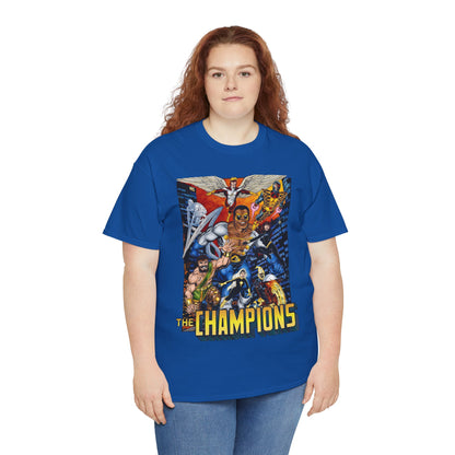 Champions T-Shirt - John Byrne Art - Hercules, Black Widow, Ghost Rider, Black Goliath, Silver Surfer, Jack of Hearts - Marvel Comics 1970s Series