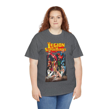Legion of Super-Heroes T-Shirt - George Perez Art - Saturn Girl, Supergirl, Dream Girl, Shadow Lass, Phantom Girl - The Super Woman of LOSH - DC Comics