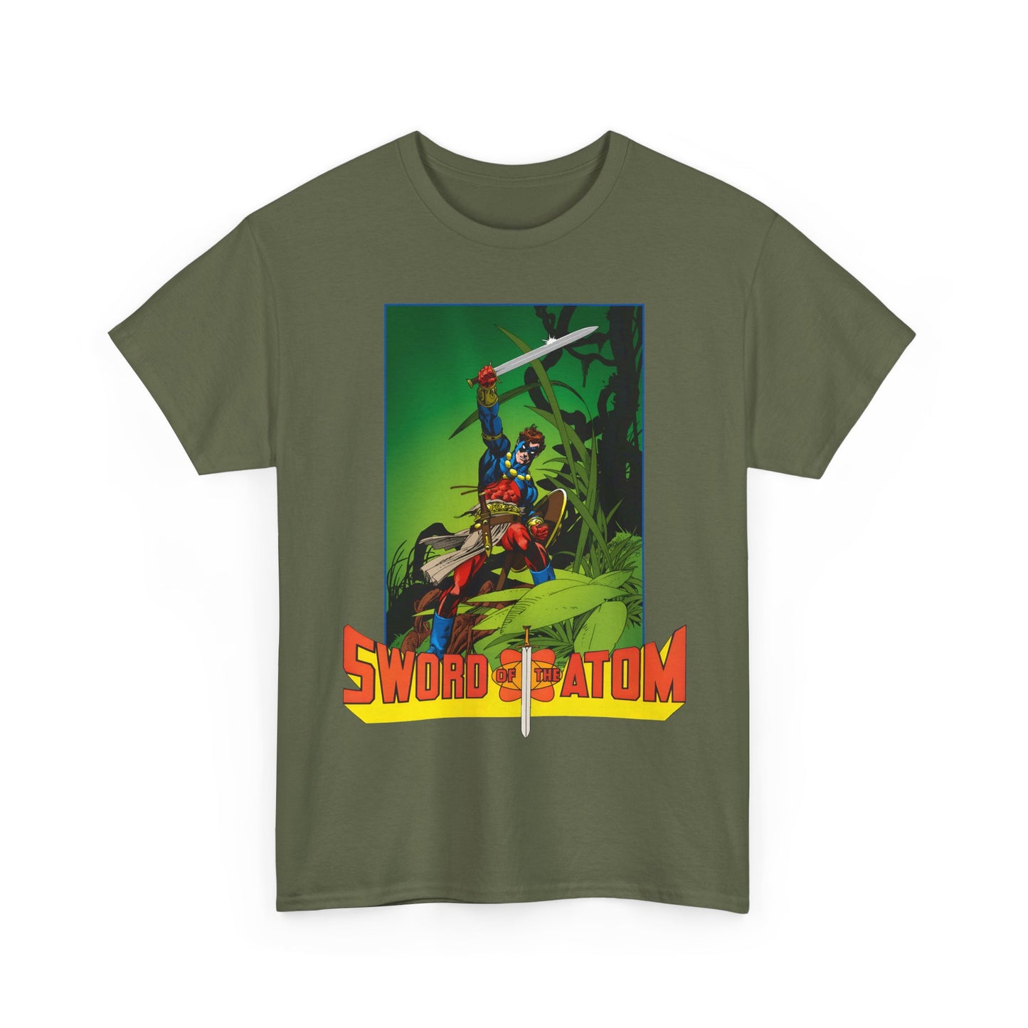 Sword of the Atom T-Shirt - Gil Kane Art - Ray Palmer in Morlaidh - Popular DC Comic Story from the 1980s