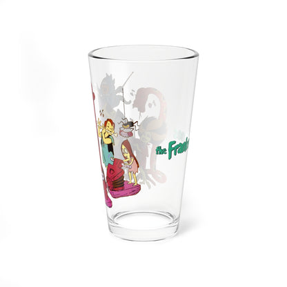 Frankenstones Pint Glass, 16oz - Flintstones Neighbors - Hanna-Barbera Cartoon - 80s