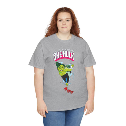 Sensational She-Hulk T-Shirt - John Byrne Art - Marvel Comics - Jennifer Walters - Ripping Through the Shirt - Fourth Wall