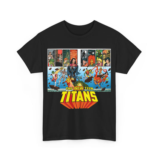 New Teen Titans T-Shirt - George Perez Art - Robin, Wonder Girl, Cyborg, Raven, Starfire, Kid Flash - DC Comics