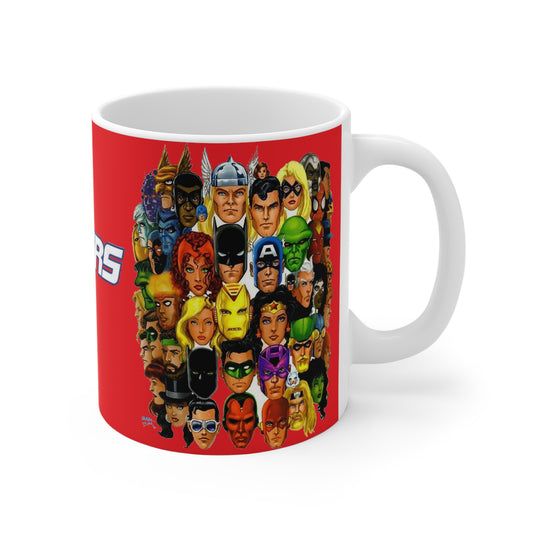 JLA/Avengers Coffee Mug, 11oz- George Perez Art - DC Comics/Marvel Comics Crossover - Superman, Thor, Iron Man, Batman