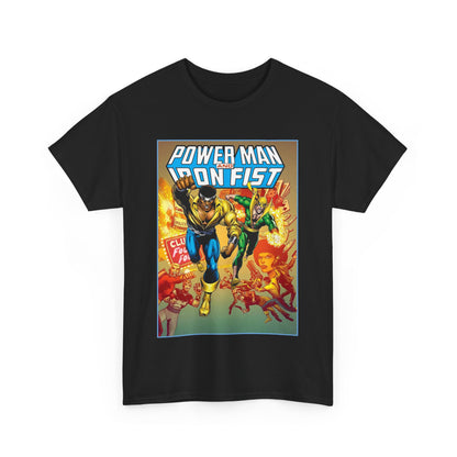 Power Man & Iron Fist T-Shirt - Luke Cage & Danny Rand - Popular Marvel Comics 1970s Series - Heroes for Hire - Great Retro Art