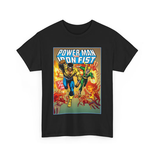 Power Man & Iron Fist T-Shirt - Luke Cage & Danny Rand - Popular Marvel Comics 1970s Series - Heroes for Hire - Great Retro Art