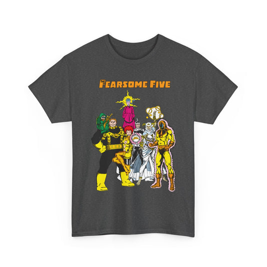 Fearsome Five T-Shirt - George Perez Art - Dr Light, Shimmer, Mammoth, Gizmo, Psimon, Jinx, Neutron - Who's Who Art - DC Comics