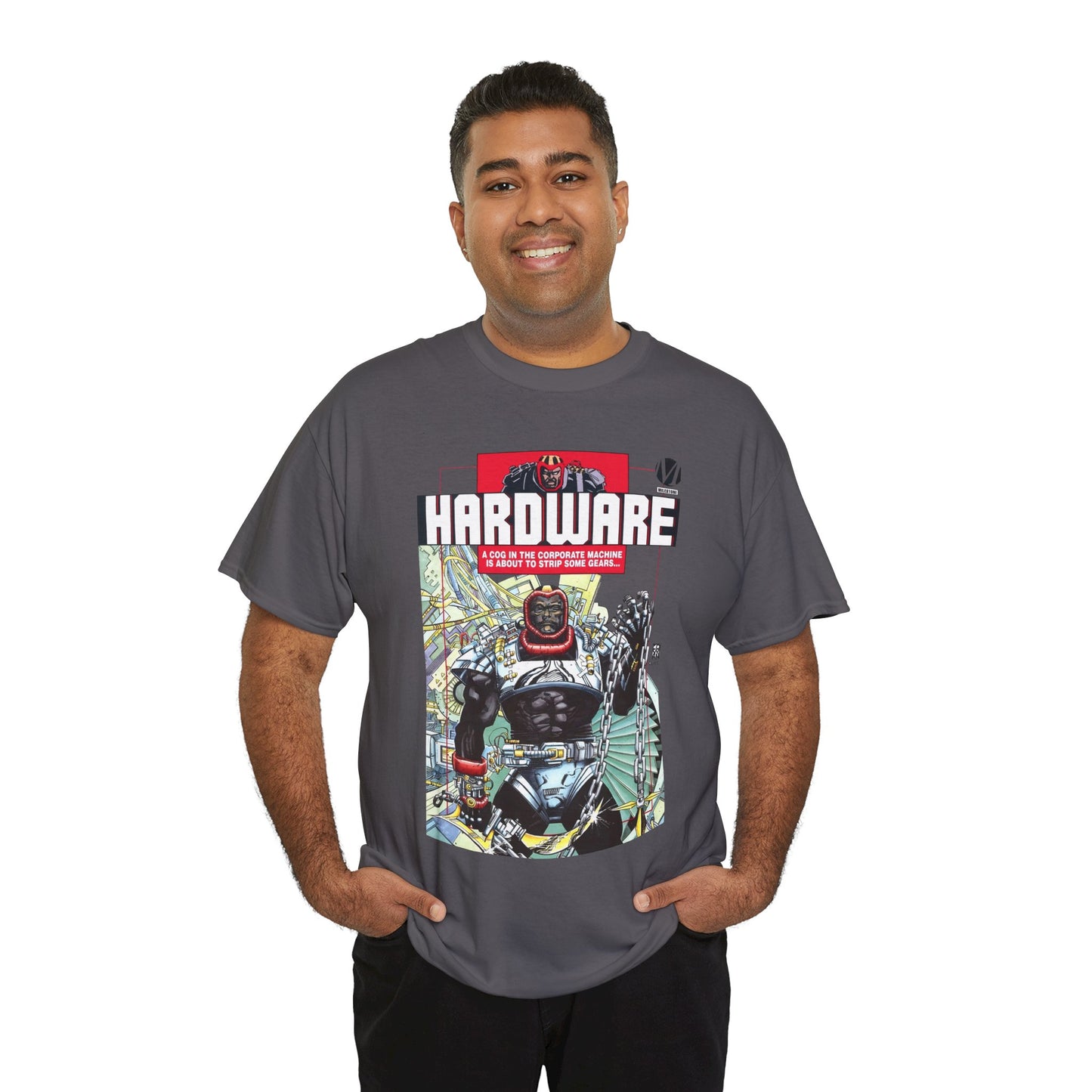 Hardware T-Shirt - Denys Cowan Art - Curtis Metcalf Vs Edwin Alva - Milestone Media - DC Comics