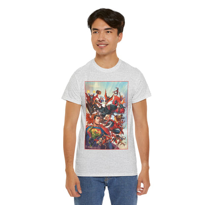 DC/Marvel T-Shirt - The Cosmic Kiss Caper & Other Stories Cover Art - Superman, Deadpool, Spider-Man, Harley Quinn, Batman Beyond, Static, Dr. Strange - DC Comics/Marvel