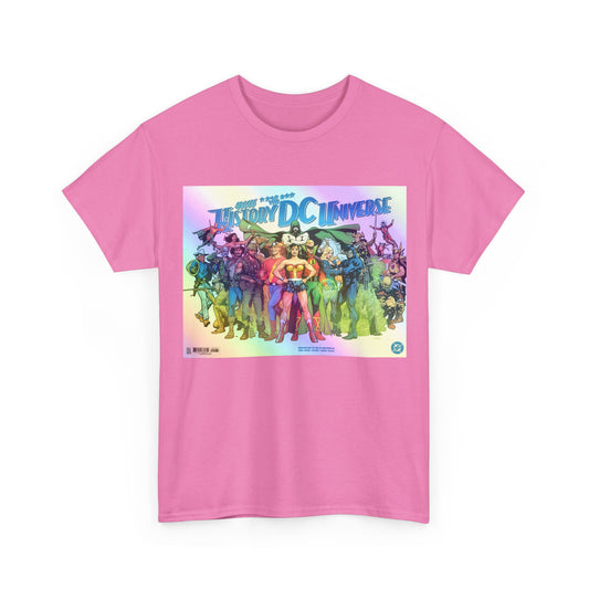 New History of the DC Universe T-Shirt - Wonder Woman, Wildcat, Black Canary, Sgt. Rock, Etrigan, Spectre, Jonah Hex - DC Comics