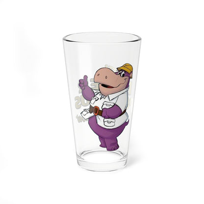 Peter Potamus Pint Glass, 16oz - Hanna-Barbera Cartoon 1960s TV - Ideal Toy Company - Purple Hippopotamus