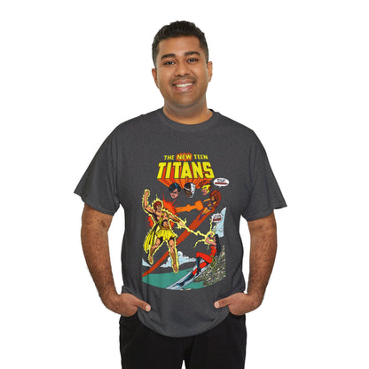 New Teen Titans T-Shirt - George Perez Art - Wonder Girl & Starfire Vs Hyperion - DC Comics