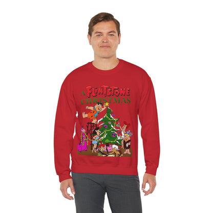 Flintstones Christmas Heavy Blend Crewneck Sweatshirt - Fred, Wilma, Barney, Betty