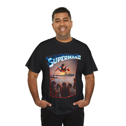 Superman II T-Shirt - Christopher Reeve, Terence Stamp, Sarah Douglas - Vs General Zod, Ursa, Non - Phantom Zone Villains - 1980 Movie Poster - DC Comics