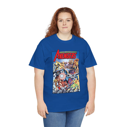 Avengers & Thunderbolts T-Shirt - George Perez Art - Captain America, Iron Man, Wonder Man, Scarlet Witch, Hawkeye, Citizen V, MACH-1, Techno, Atlas, Songbird - Marvel Comics