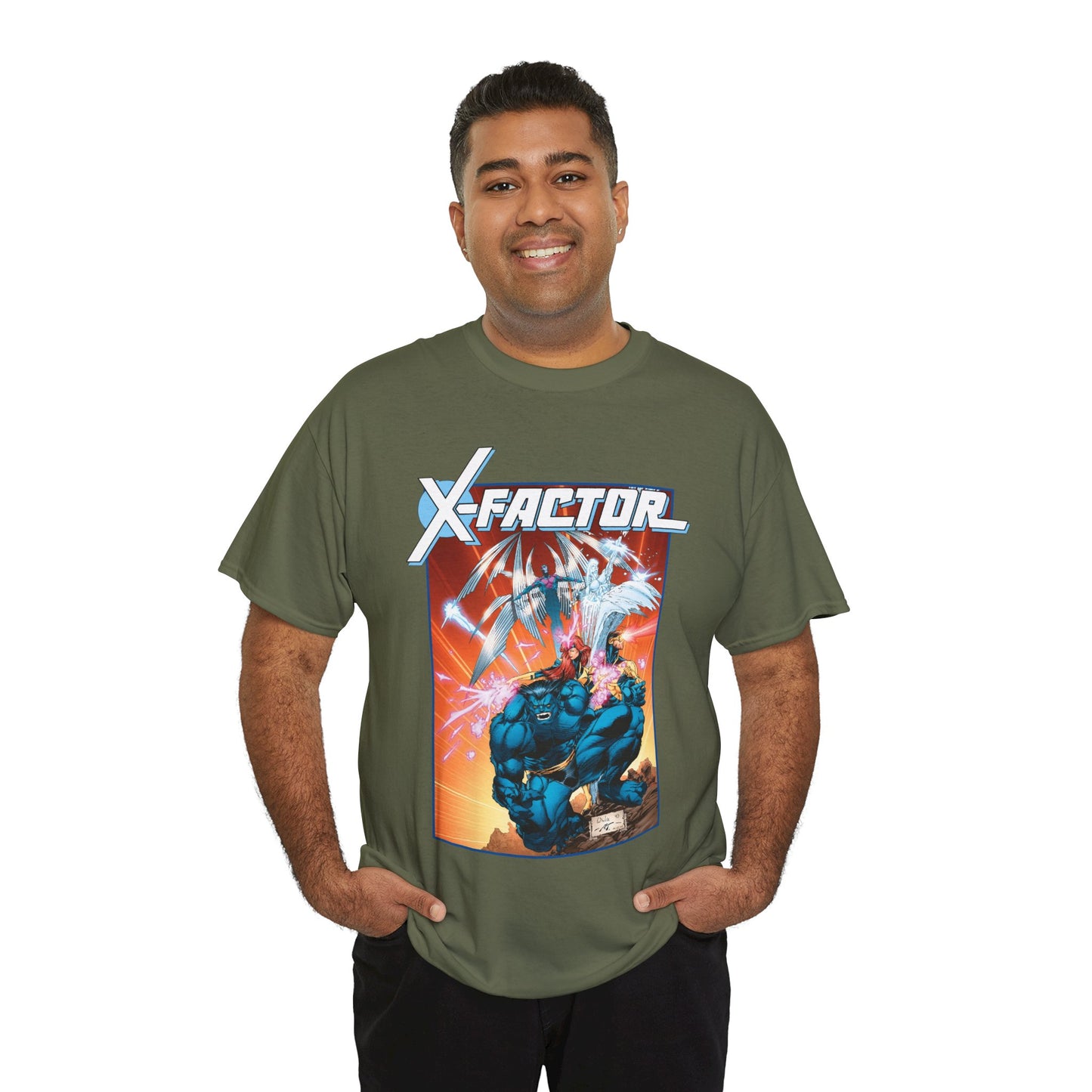 X-Factor T-Shirt - Whilce Portacio Art - Cyclops, Jean Grey, Iceman, Arcangel, Beast - X-Men Founding Members - Marvel Comics