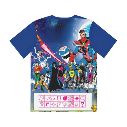 Legion of Super-Heroes Wrap-Around Polyester Tee (All-Over Print) - George Perez Art - History of the DC Universe - DC Comics