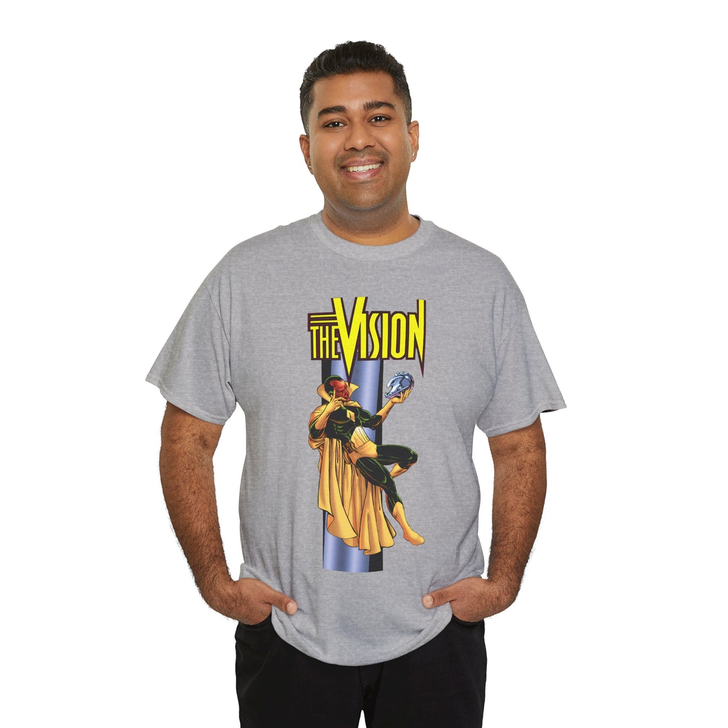 Vision T-Shirt - George Perez Art - Built by Ultron - Avengers Member - Marvel Comics