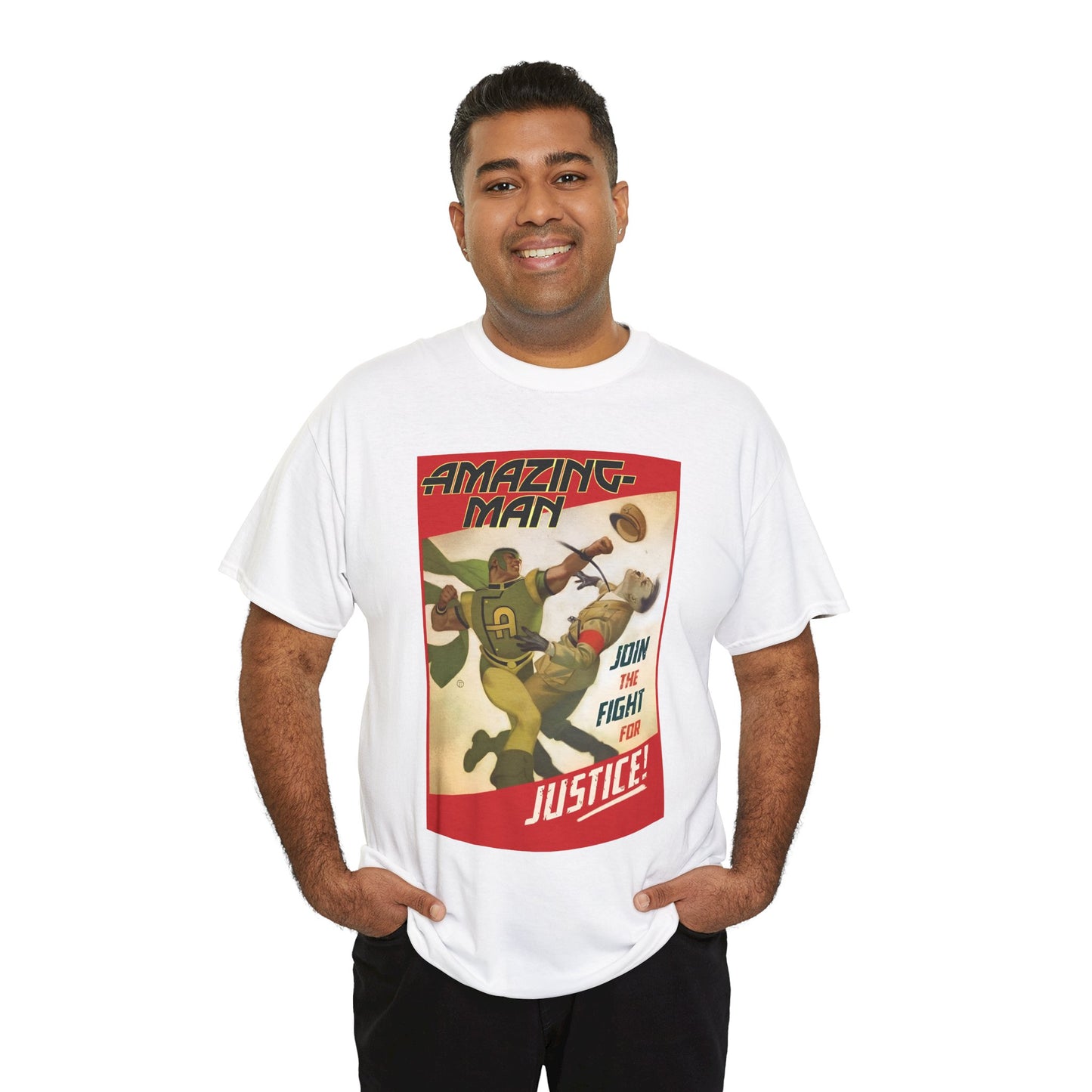 Amazing Man T-Shirt - All-Star Squadron - Join the Fight for Justice - DC Comics