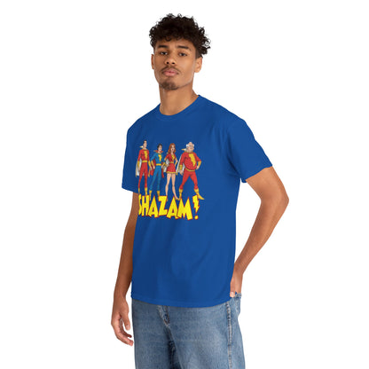 Shazam T-Shirt - Marvel Family Filmation Art - Mary Marvel, Captain Marvel Jr, Uncle Dudley - DC Comics