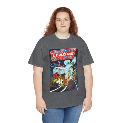Justice League T-Shirt - George Perez Art - Tornado Tyrant - Superman, Firestorm, Flash, Wonder Woman, Green Lantern - DC Comics