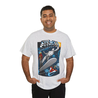 Silver Surfer T-Shirt - With Adam Warlock & Captain Marvel - Norrin Radd - Former Herald of Galactus - Fantastic Four Ally - Marvel Comics