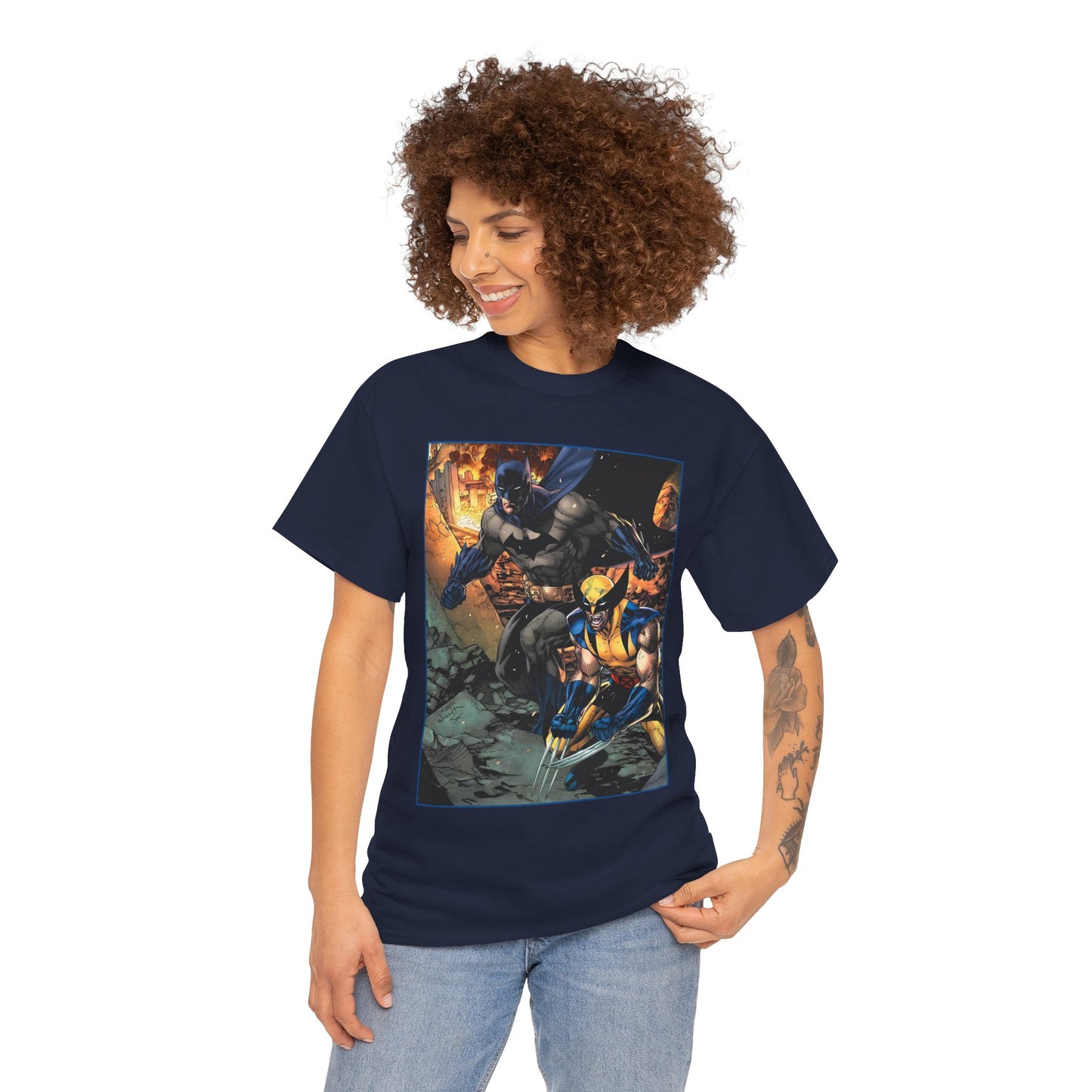 Batman & Wolverine T-Shirt - Jim Lee Art - DC Comics, Marvel Comics