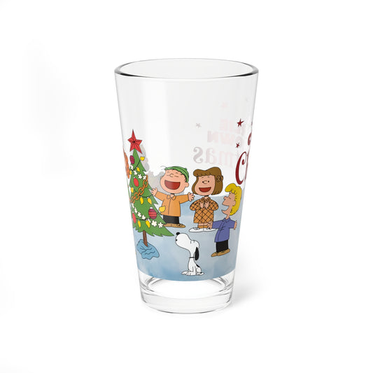 A Charlie Brown Christmas Pint Glass, 16oz - Snoopy, Lucy, Linus, Sally, Schroeder